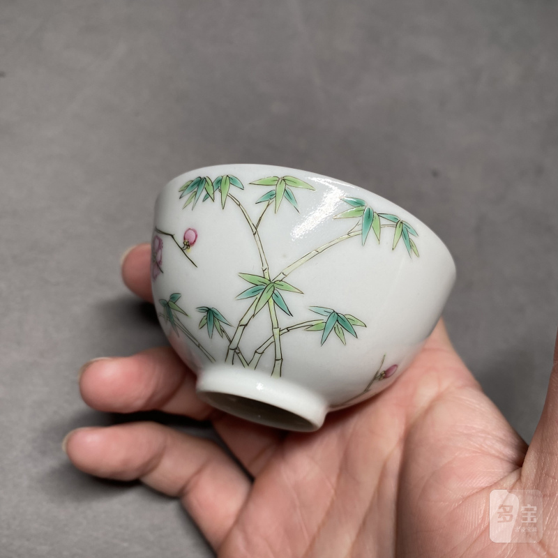 清道光 粉彩梅竹双清纹杯 - 图6